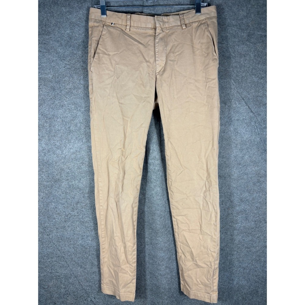 Hugo Boss Kaito Slim Fit‎ Chinos Mens 30R Khaki Tan Flat Front Pants Kaito1_GSU